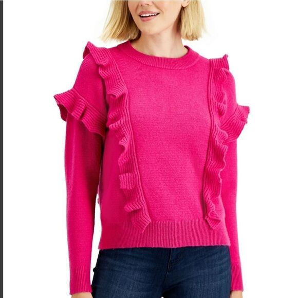 Charter Club Ruffled Sweater Sz Lg - Picture 1 of 11